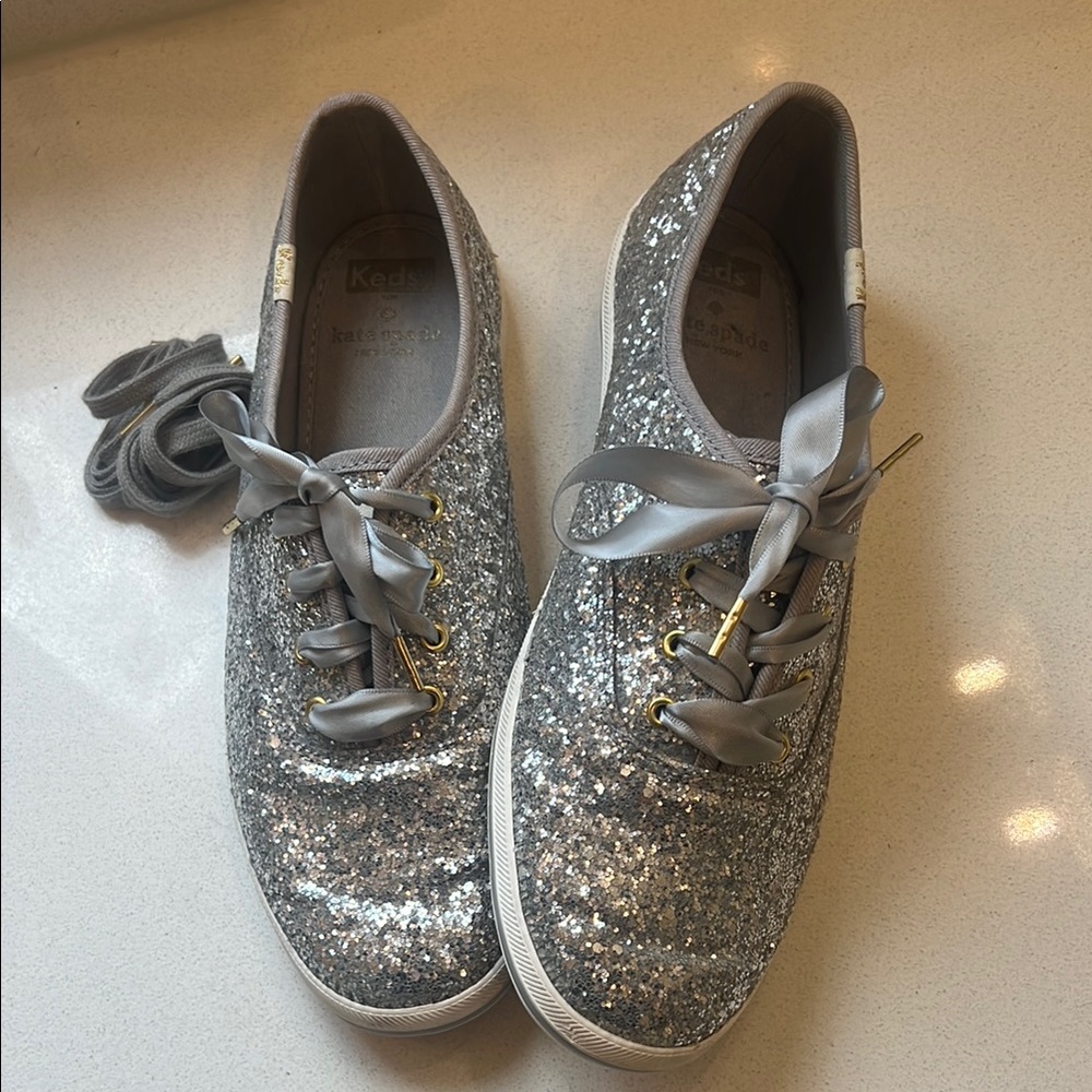 kate spade Glitter Silver Sneakers